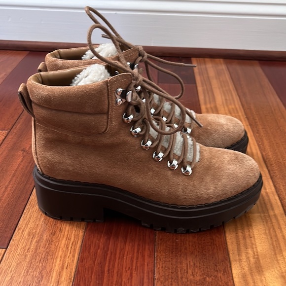 Marc Fisher Shearling Lace-Up Boots - Picture 4 of 4